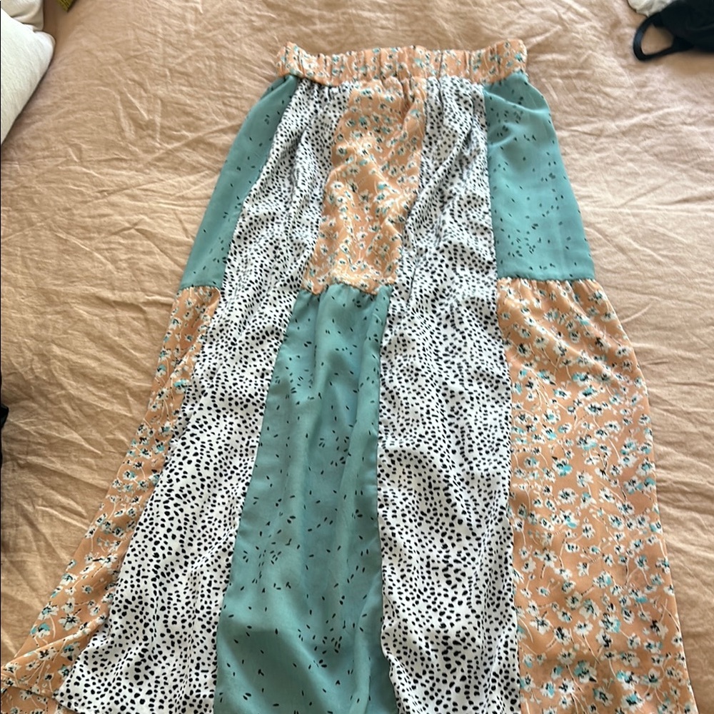 Floral Patchwork Maxi Skirt